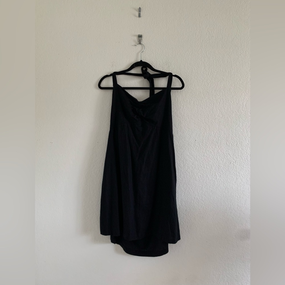 Women’s Size XL Old Navy Cami Halter Baby Black Jack Dress Smocked Back Pockets